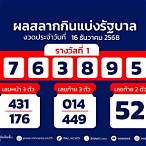 ตรวจหวยงวดที่ 1 สิงหาคม